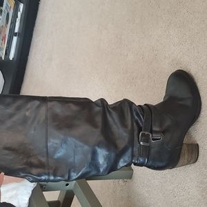 Black knee high boots